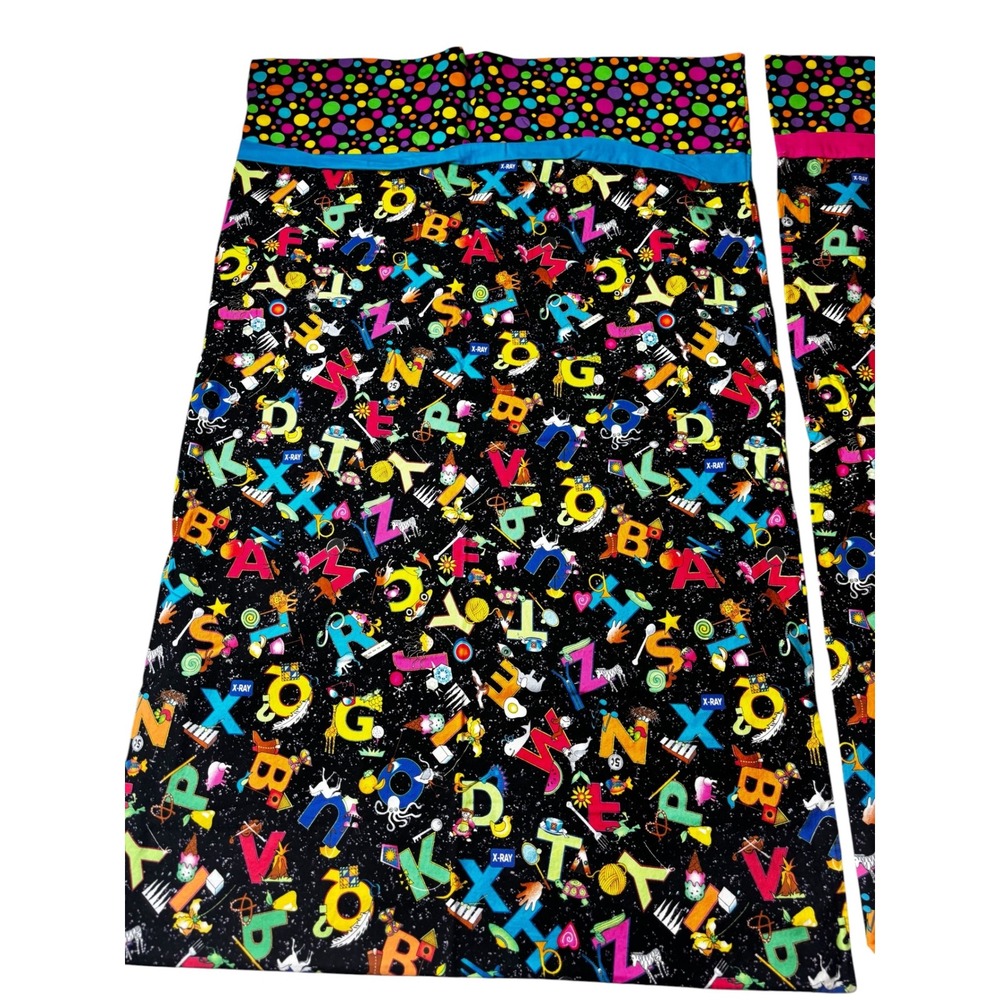 Vintage Alphabet ABC Polka Dot Pillowcase Black Cosmic Kids Educational Standard